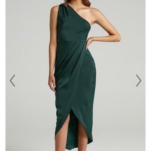 Show Po Felt So Happy Emerald Bridesmaid Gown